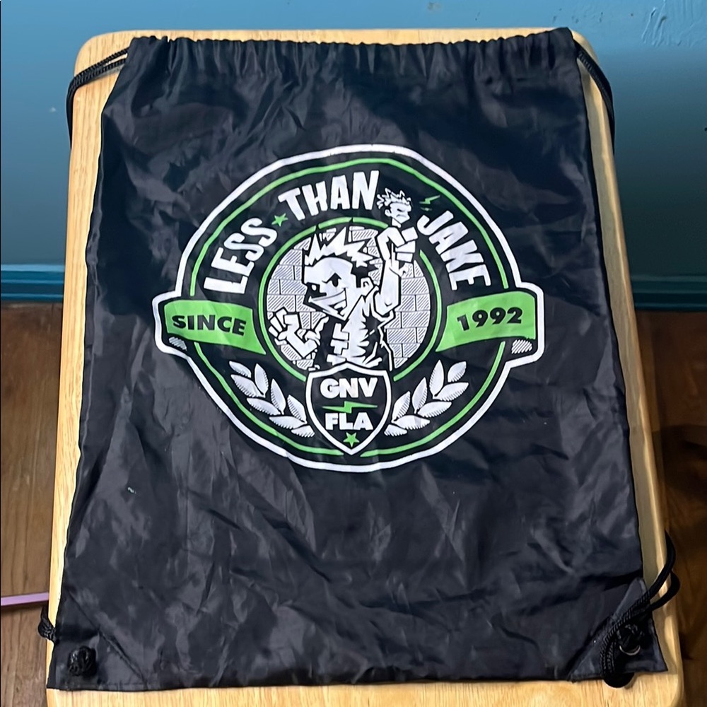 Less than Jake since 1992 Gainesville Florida Black Drawstring Bag